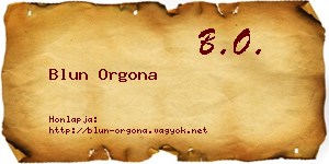 Blun Orgona névjegykártya